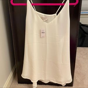 Loft white silky camisole